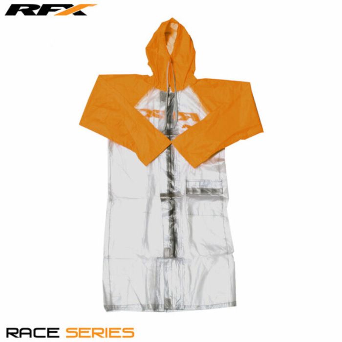 RFX Race Lange Regenjas (Transparant/Oranje) Volwassen maat XLarge | Gear2win.nl