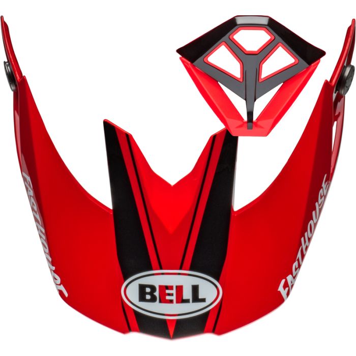 BELL Moto-10 Spherical Peak and Mouthpiece Kit - Fasthouse DITD 24 Gloss Red/Gold | Gear2win.nl