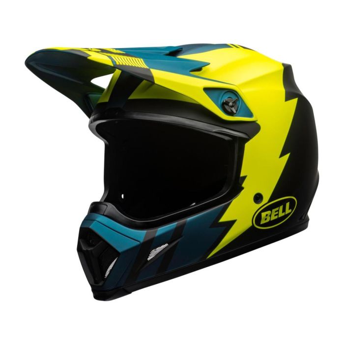 BELL MX-9 Mips Helmet Strike Matte Blue/Yellow - Gear2win