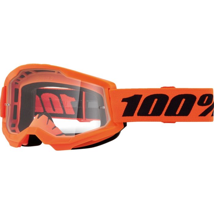 100% Crossbril Strata 2 Jeugd Neon Oranje Doorzichtig | Gear2win.nl