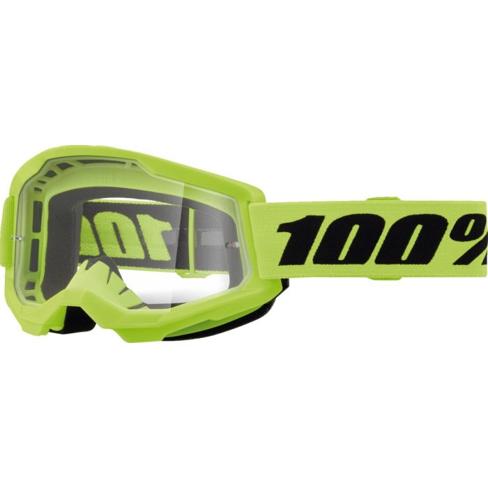 100% Crossbril Strata 2 Jeugd Neon Geel Doorzichtig | Gear2win.nl