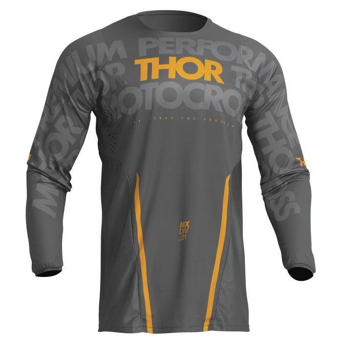 Thor Cross Shirt Pulse Mono Grijs/Geel | Gear2win.nl