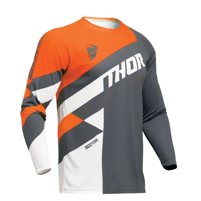 Thor Motorcross shirt Sector Checker Grijs/Oranje | Gear2win.nl