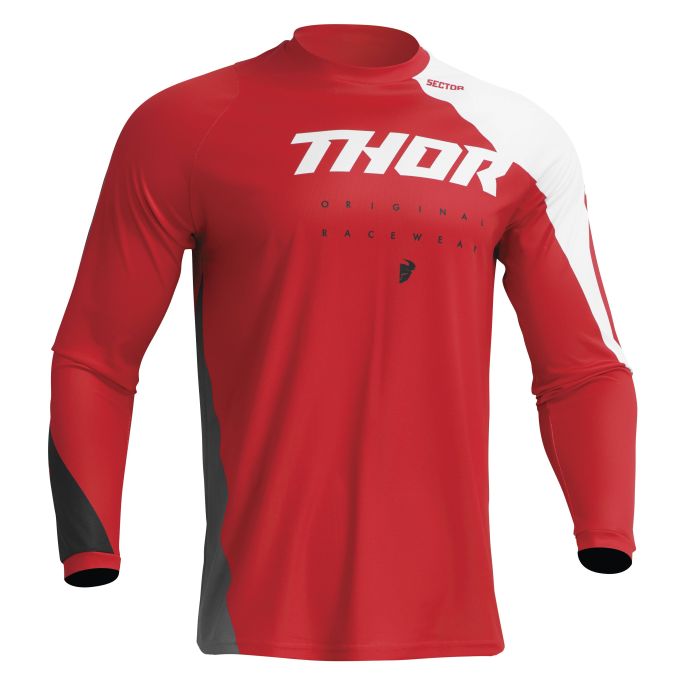 Thor Cross Shirt Jeugd Sector Edge Rood/Wit | Gear2win.nl