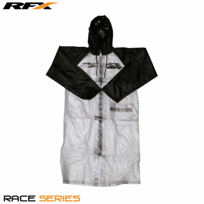 RFX Race Lange Regenjas (Transparant/Zwart) Volwassen maat Large | Gear2win.nl