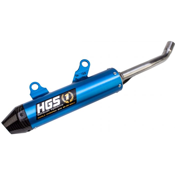 HGS - KTM/HSQ SX/TC 125 12-15 Demper Alu blauw Carbon eindkap