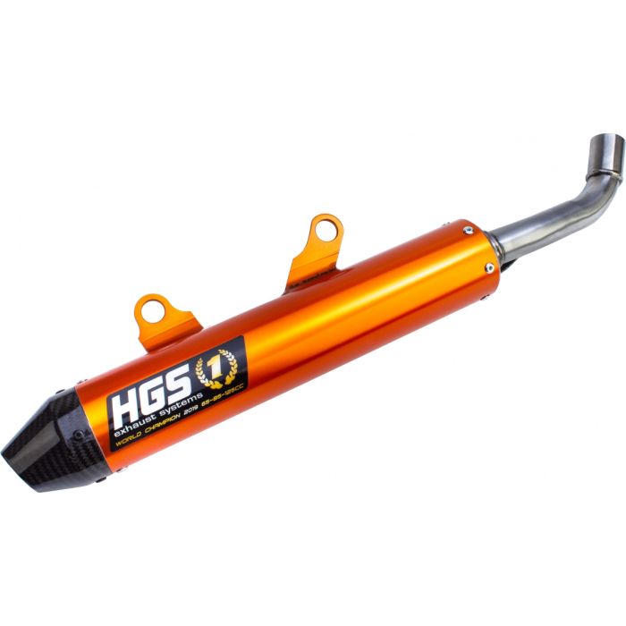 HGS - KTM/HSQ EXC/TE 250 300 20- Demper Alu Enduro oranje Carbon eindkap