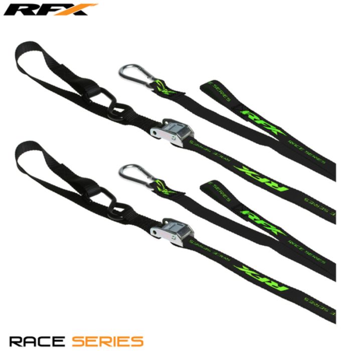 RFX Race Series 1.0 Trekbanden (Zwart/Hi-Viz LE) met extra lus en karabijn haak | Gear2win.nl