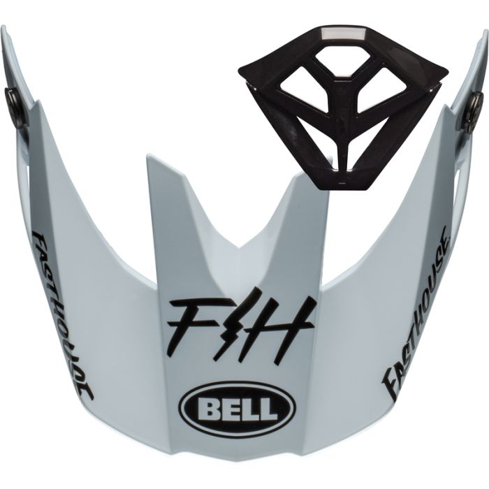 BELL Moto-10 Spherical Peak and Mouthpiece Kit - Fasthouse Mod Squad Gloss White/Black | Gear2win.nl