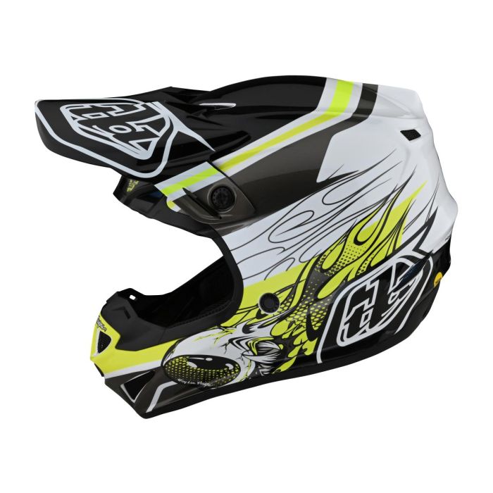 Troy Lee Designs Se4 Polyacrylite Mips Helmet Skooly Zwart/Geel  | Gear2win