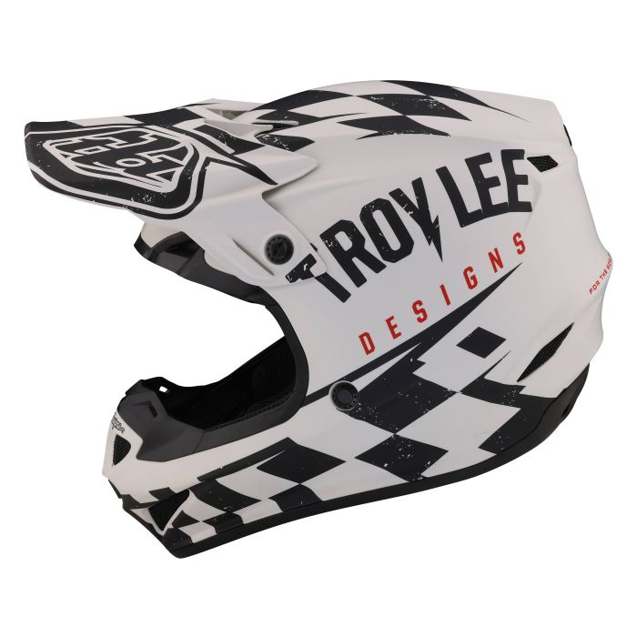 Troy Lee Designs Se4 Polyacrylite Helmet Race Shop White/Black | Gear2win