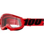 100% Crossbril Strata 2 jeugd rood transparante lens