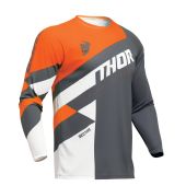 Thor Motorcross shirt Sector Checker Grijs/Oranje