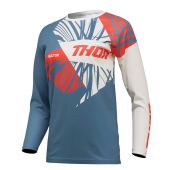 Thor Vrouwen Motorcross shirt Sector Split Blauw Grijs/Vintage Wit