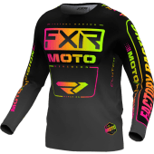 FXR Kids Clutch Mx Cross shirt Zwart/Sherbert