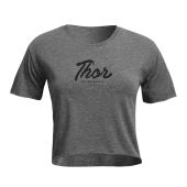 Thor T-shirt Vrouwen Script Crop Top Houtskool