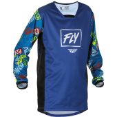 Fly Racing MX-Cross Shirt Kinetic Jeugd Rebel Blauw-Lichtblauw