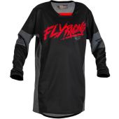 Fly Racing MX-Cross Shirt Kinetic Jeugd Khaos Zwart/Rood-Grijs