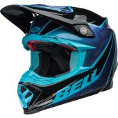 Bell Moto-9S Flex Crosshelm - Sprite Gloss Zwart/Blauw