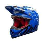 BELL Moto-9 Flex Crosshelm Fasthouse DID 20 Glans Blauw/Wit