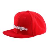 Troy Lee Designs Snapback Cap, Signature, Red/White, One Size