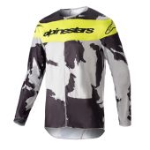Alpinestars Racer Tactical Cross-Shirt Cast Grijs Camo Geel Fluo