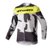 Alpinestars Jeugd Racer Tactical Cross-Shirt Cast Grijs Camo Geel Fluo