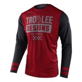 Troy Lee Designs Scout GP Cross shirt Peace & Wheelies Donker rood / Donker Grijs