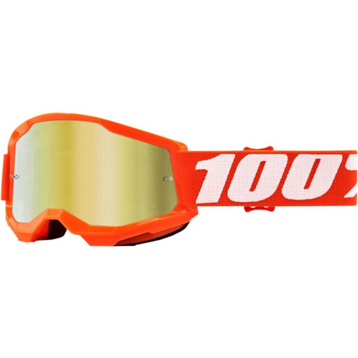 100% Crossbril Strata 2 jeugd oranje Spiegellens goud