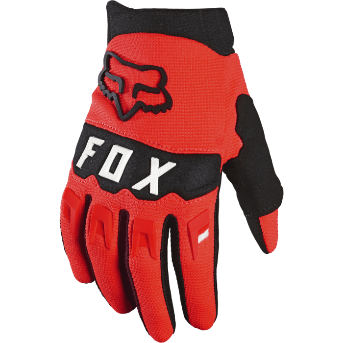 Fox Youth Dirtpaw Glove Fluorescent Red