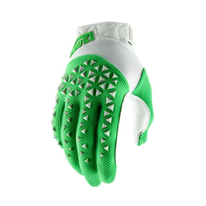 100% Airmatic BMX handschoenen Zilver Lime Groen