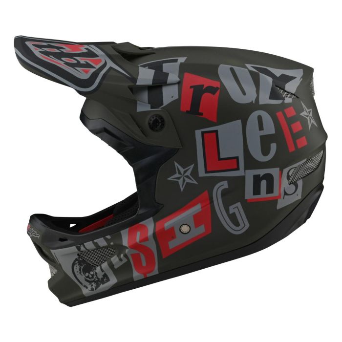 Troy Lee Designs BMX Helm D3 Fiberlite Anarchy Olijfgroen