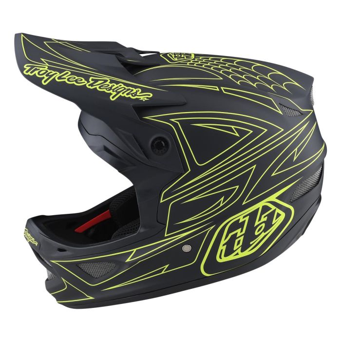 Troy Lee Designs D3 Fiberlite BMX Helm Spiderstripe Grijs Geel | Gear2win BMX