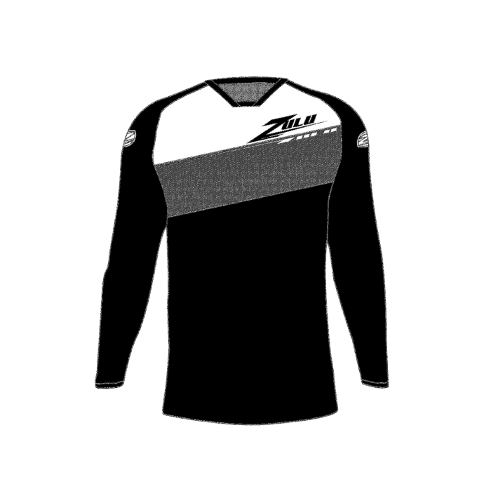 Zulu - Volwassen BMX Shirt Shield Zwart Wit