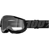 100% Crossbril Strata 2 jeugd zwart transparante lens