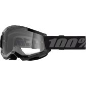 100% BMX crossbril Strata 2 Zwart Doorzichtig