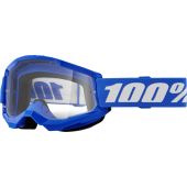 100% BMX crossbril Strata 2 Blauw Doorzichtig