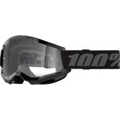 100% BMX crossbril Strata 2 Jeugd Zwart Doorzichtig