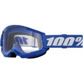 100% BMX crossbril Strata 2 Jeugd Blauw Doorzichtig