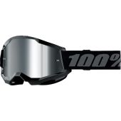 100% BMX crossbril Strata 2 Jeugd Zwart Spiegel Zilver