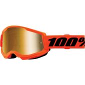 100% BMX crossbril Strata 2 Jeugd Neon Oranje Spiegel Goud