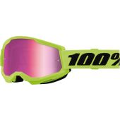 100% BMX crossbril Strata 2 Jeugd Neon Geel Spiegel Pk