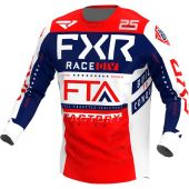 FXR Podium MX Cross shirt Wit/Rood/Donker blauw