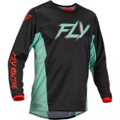 Fly Racing MX-Cross Shirt Kinetic S.E. Rave Zwart/Mint/Rood