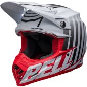 Bell Moto-9S Flex Sprint Crosshelm - Mat/Blinkend Wit/Rood