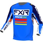 FXR Jeugd Clutch Pro MX Cross shirt Kobalt blauw/Wit/Donker blauw